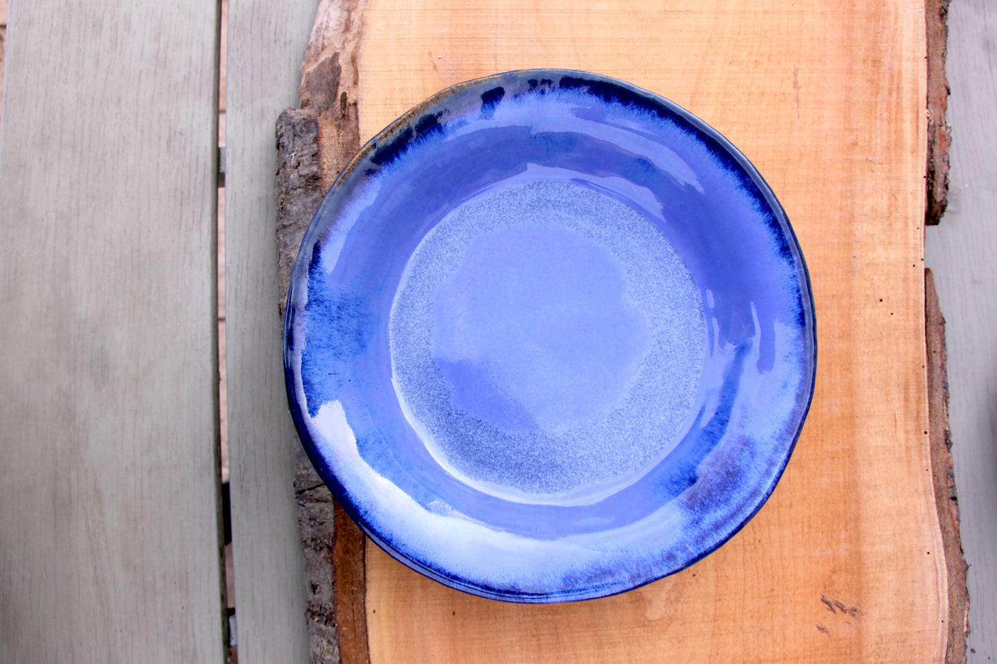 Blue Stoneware Deep Plate