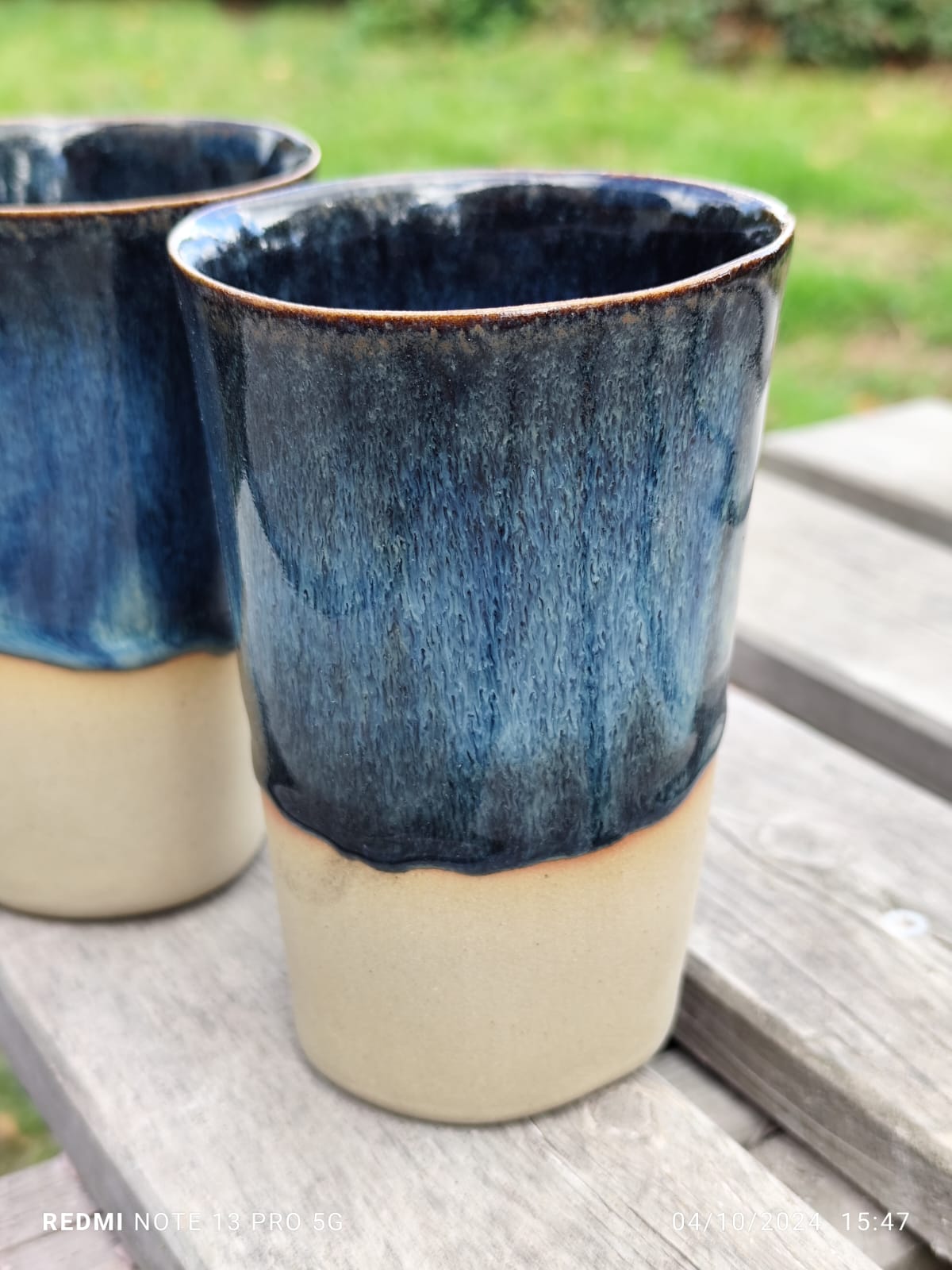 Dark Blue Stoneware Water Cup