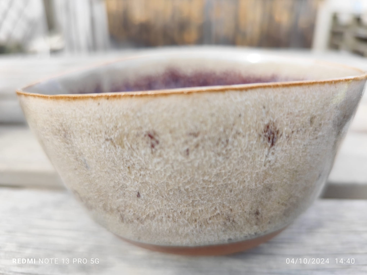 Cream Red Stoneware Bowls