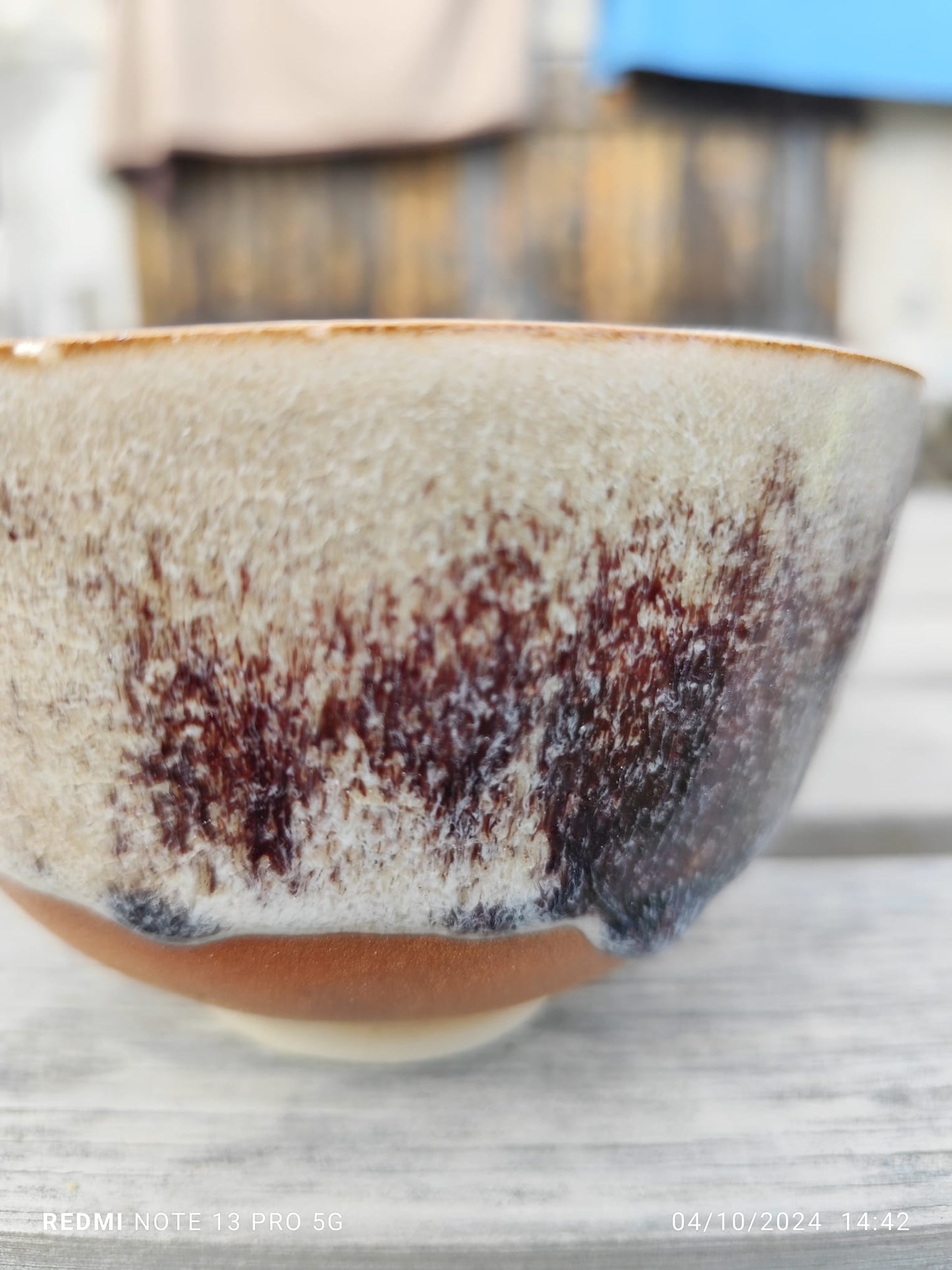 Cream Red Stoneware Bowls
