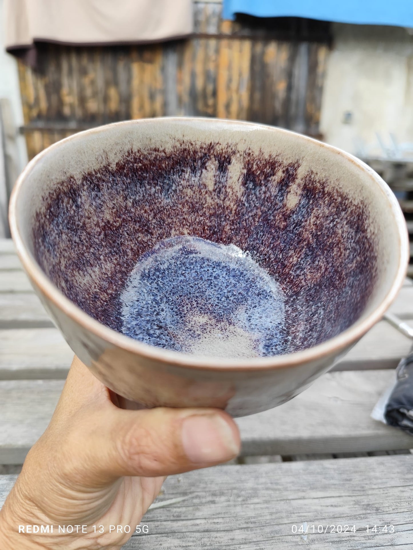 Cream Red Stoneware Bowls