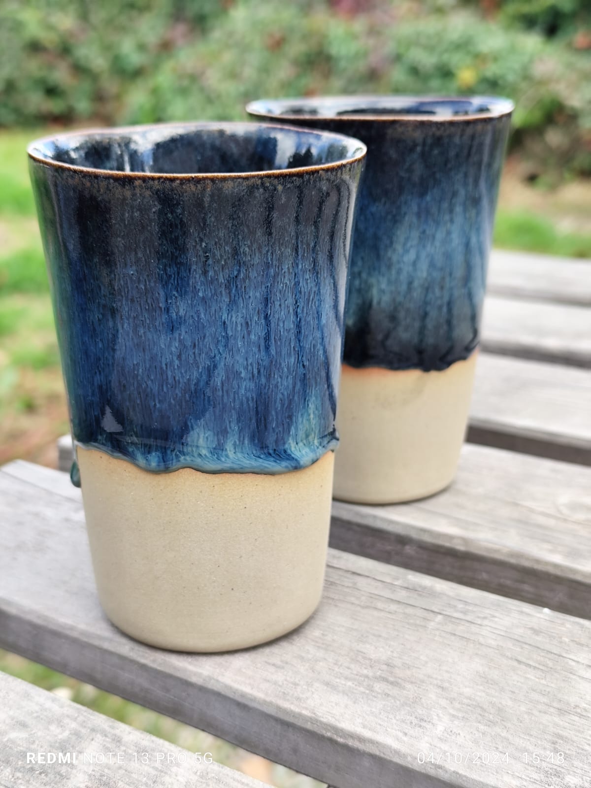 Dark Blue Stoneware Water Cup