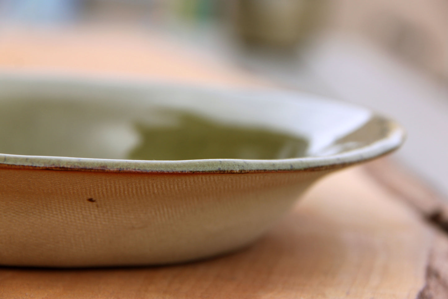 Olive Green Stoneware Deep Plate