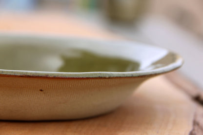 Olive Green Stoneware Deep Plate
