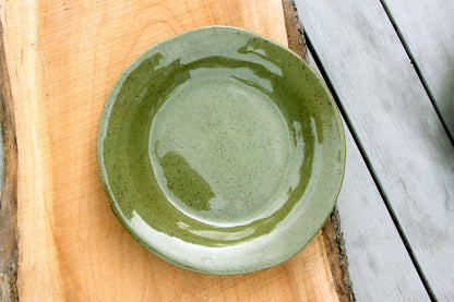 Olive Green Stoneware Deep Plate