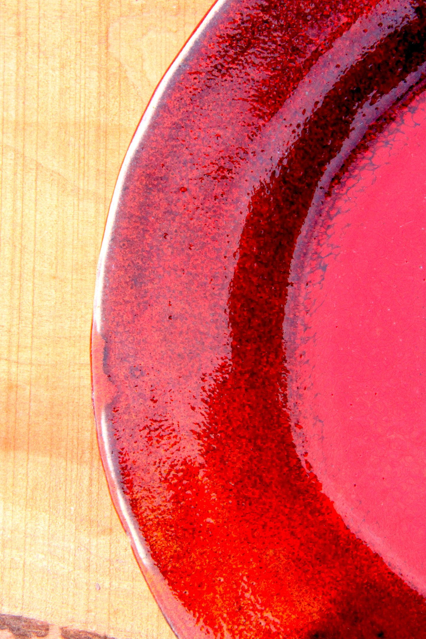 Red Stoneware Deep Plate