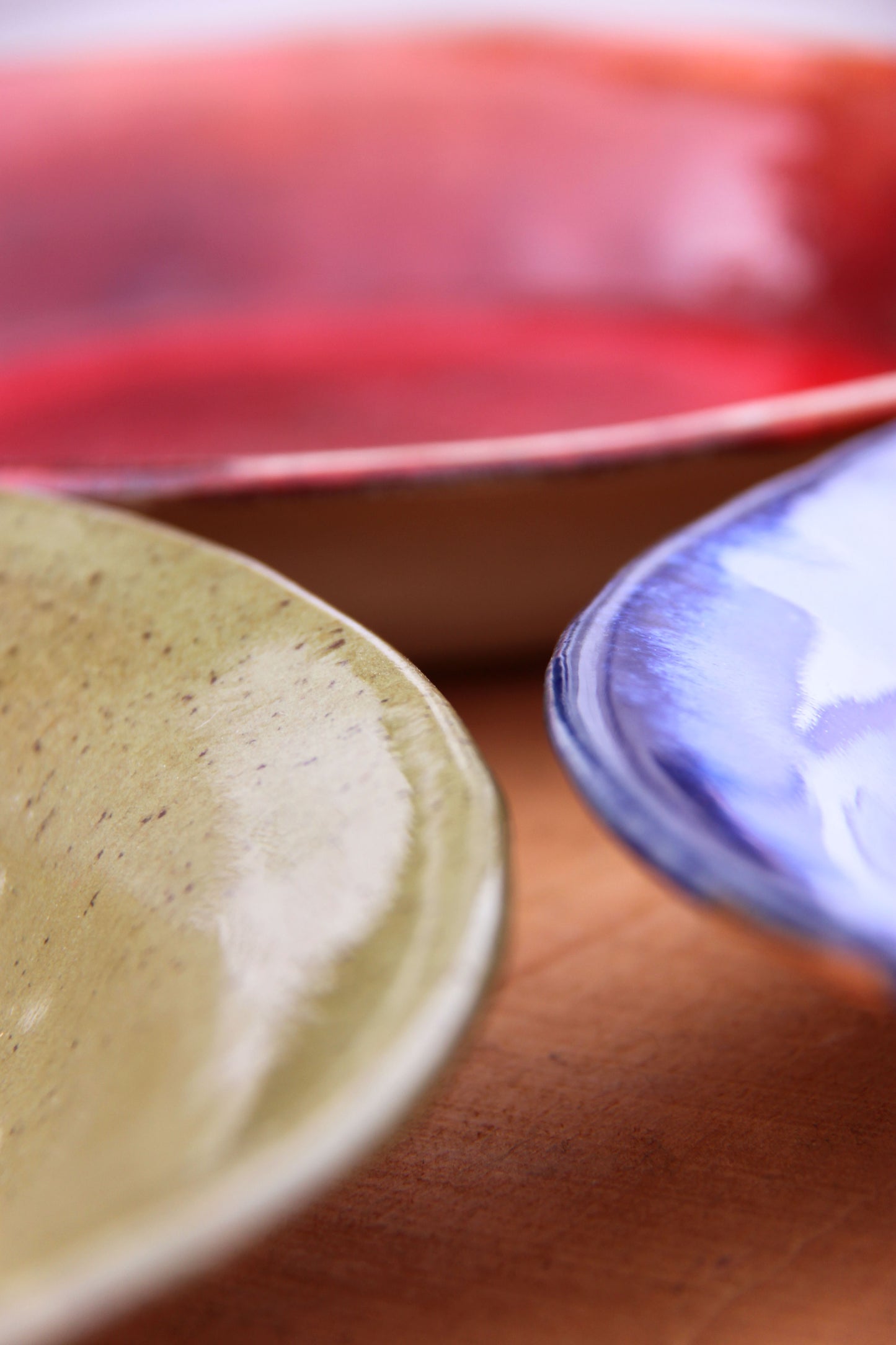 Red Stoneware Deep Plate