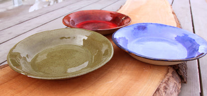 Olive Green Stoneware Deep Plate