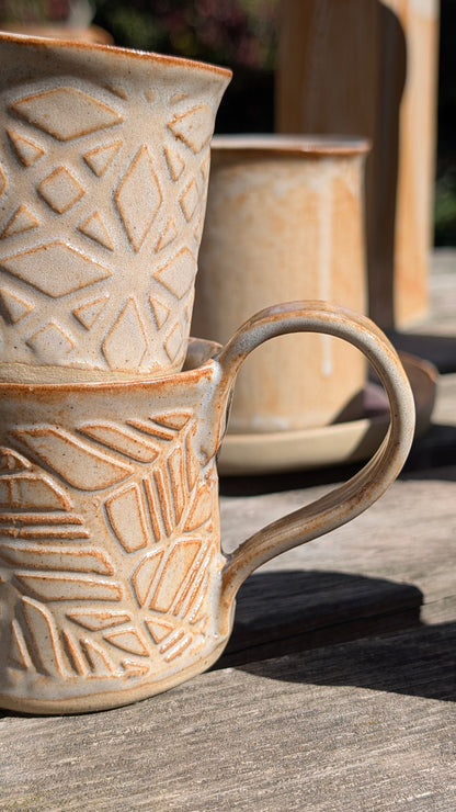 Cream Red Coffee Cup